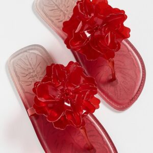 Exclusive Flower Jelly Flat Sandals