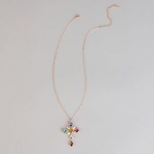 Extra In Every Way Gemstone Cross Necklace