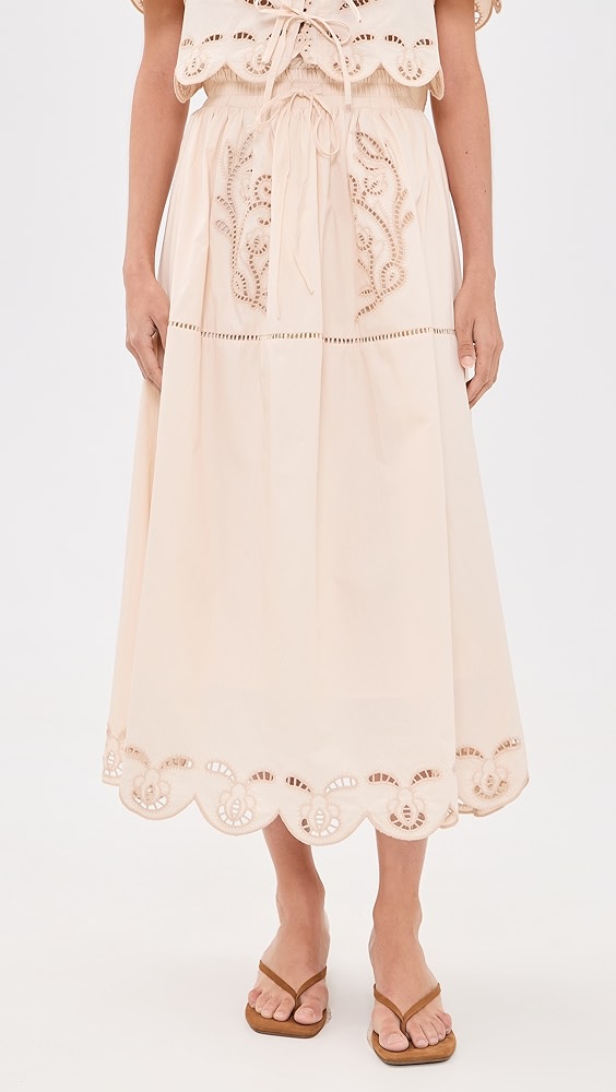 Moon River Eyelet Detail Skirt