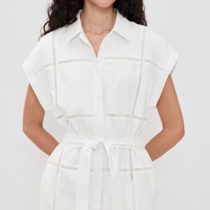 LE JEAN Eyelet Shirtdress