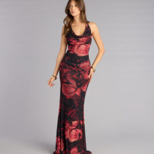 Windsor Fable Rose Floral Mermaid Formal Dress Fable Rose Floral Mermaid Formal Dress