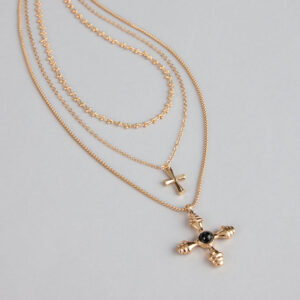 Faithful Layers Cross Charm Necklace