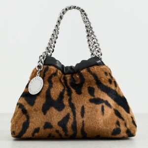 Stella McCartney Falabella Mini Drawstring Bag Ocelot Brushed Velvet Print Falabella Mini Drawstring Bag Ocelot Brushed Velvet Print