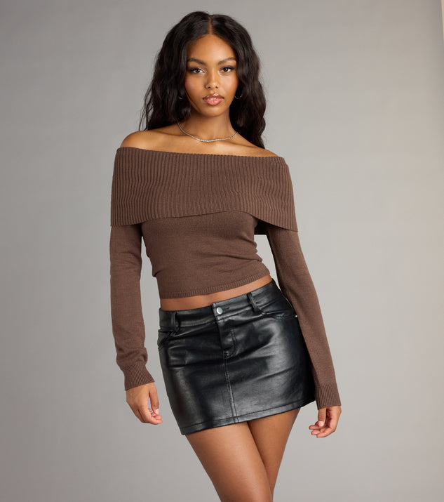 Windsor Falling For You Off-The-Shoulder Sweater