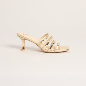 Fastened Up Strappy Kitten Mules
