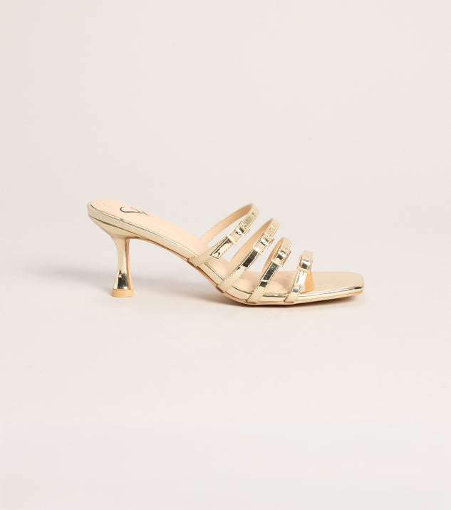 Windsor Fastened Up Strappy Kitten Mules