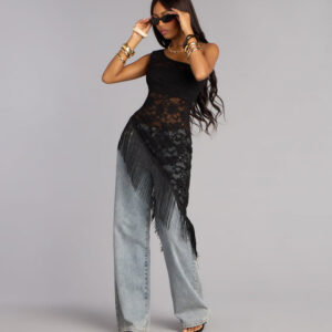 Festival Ready Lace Fringe Top