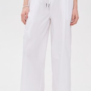 Fine Poplin Ribbed Waist Drawstring Pants