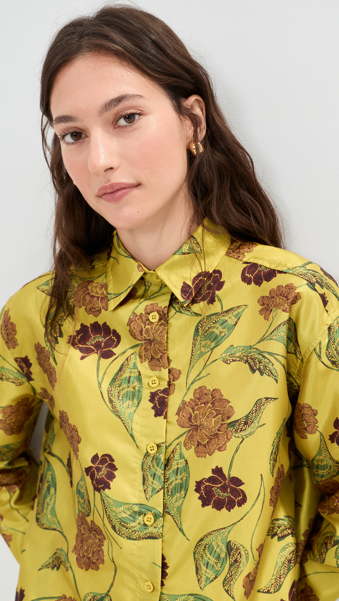 Madelynne Fleur Taffeta Button Down