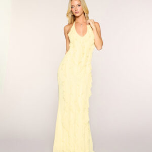Flirty Drama Halter Ruffle Maxi Dress