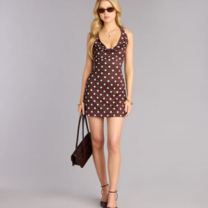 Windsor Flirty Fab Polka Dot Halter Mini Dress Flirty Fab Polka Dot Halter Mini Dress
