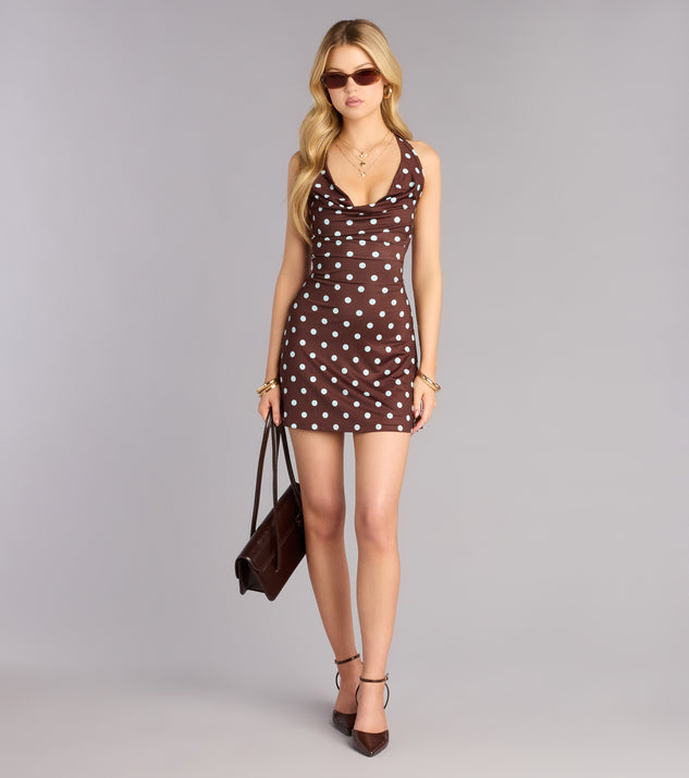 Windsor Flirty Fab Polka Dot Halter Mini Dress