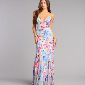 Windsor Flirty RSVP Floral Chiffon Maxi Dress Flirty RSVP Floral Chiffon Maxi Dress