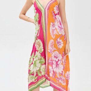 Floral Elegance Mixed Scarves Long Cover Up