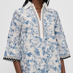 English Factory Floral Embroidery Mini Dress