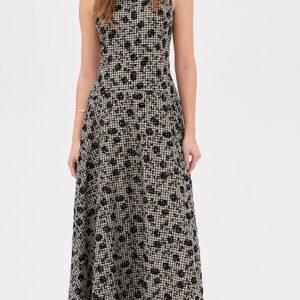 Another Girl Floral Flocked Gingham Maxi Dress