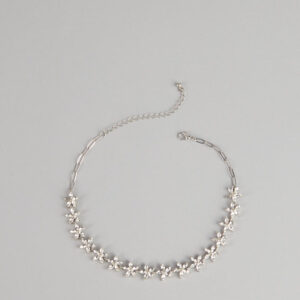 Floral Glow Rhinestone Chain Necklace