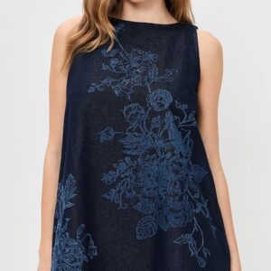 Marques'Almeida Flower Motif Denim Mini Dress Flower Motif Denim Mini Dress