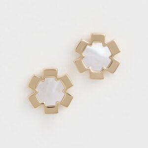 Tory Burch Forget Me Not Mother of Pearl Stud Earrings