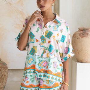 Fortuna Blue Abstract Shirt