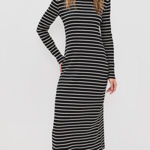 Proenza Schouler White Label Frances Dress In Stripe Rib
