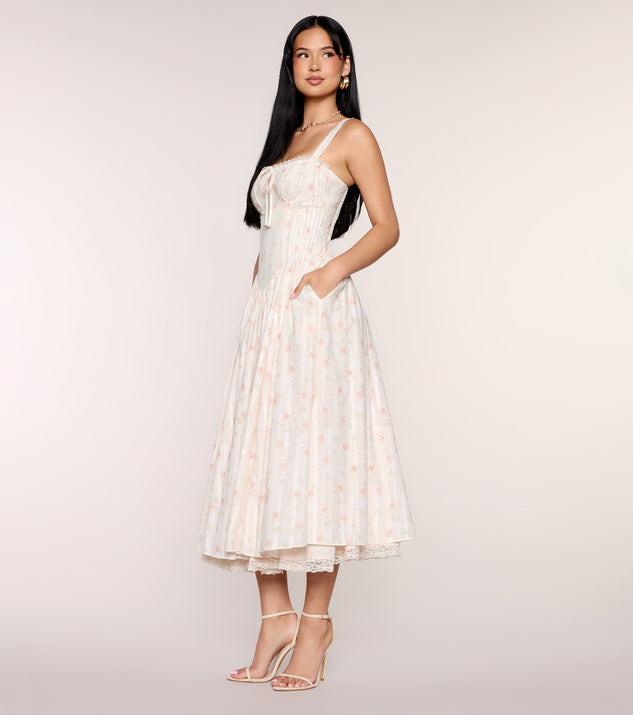 Windsor Francine Floral A-Line Midi Formal Dress
