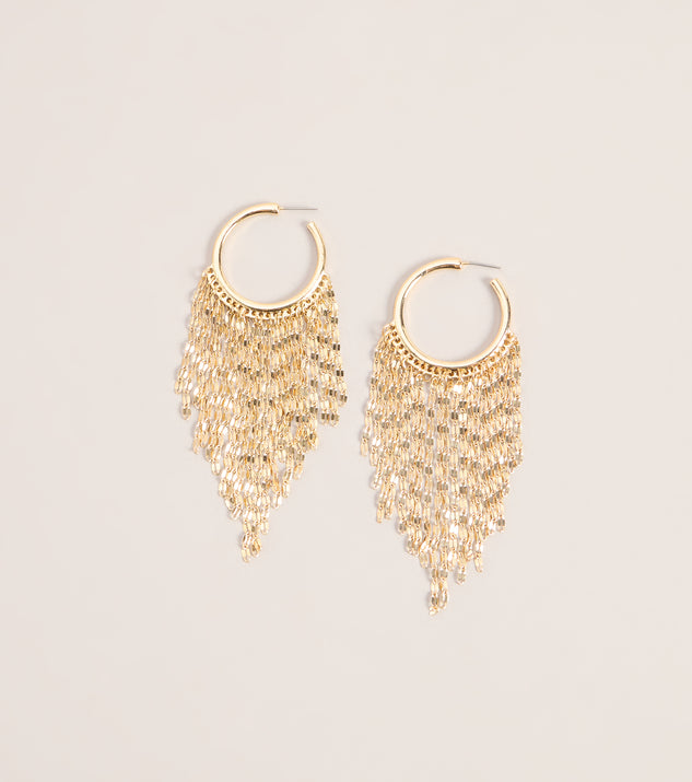 Windsor Fringe Chic Chain Hoop Earrings