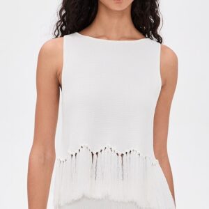 English Factory Fringe Detailed Sleeveless Knit Top Fringe Detailed Sleeveless Knit Top