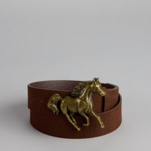Frontier Flair Faux Suede Horse Buckle Belt