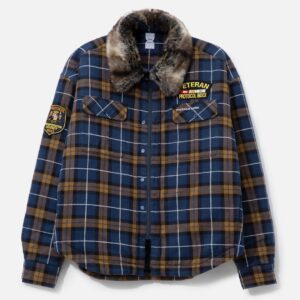 Protocol-Index Fur Flannel Shirts Jacket