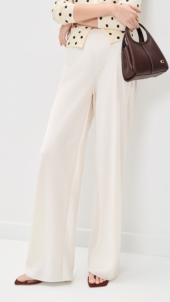 Reformation Gale Satin Bias Pants Mid-rise Satin Trouser