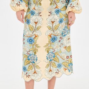 Garden Scarf Midi Skirt