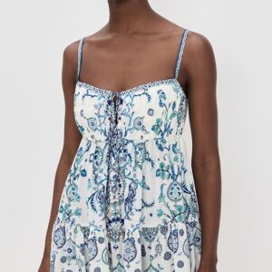 Gathered Bust Tiered Mini Dress