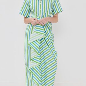 Gathered Ruffle Shirt Dress