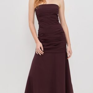 St. Agni Gathered Strapless Longline Dress
