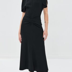 Victoria Beckham Gathered Waist Midi Dress
