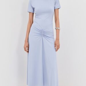 Victoria Beckham Gathered Waist T-Shirt Midi Dress
