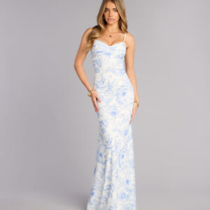 Windsor Genevieve Floral Mermaid Formal Dress Genevieve Floral Mermaid Formal Dress