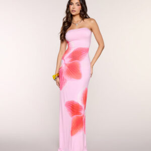 Windsor Getaway Glam Tropical Floral Maxi Tube Dress Getaway Glam Tropical Floral Maxi Tube Dress