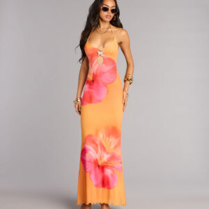 Windsor Getaway Mood Tropical Floral Halter Maxi Dress Getaway Mood Tropical Floral Halter Maxi Dress