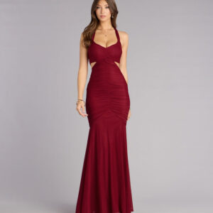 Giana Ruched Mesh Mermaid Dress