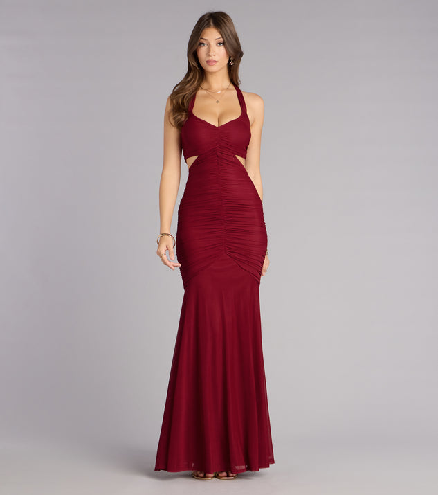 Windsor Giana Ruched Mesh Mermaid Dress