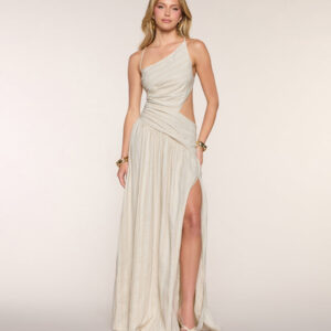 Windsor Gianna Striped Linen A-Line Formal Dress Gianna Striped Linen A-Line Formal Dress