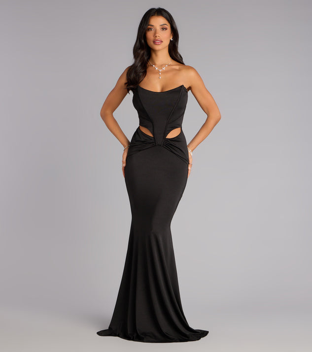 Windsor Gina Satin Corset Mermaid Formal Dress