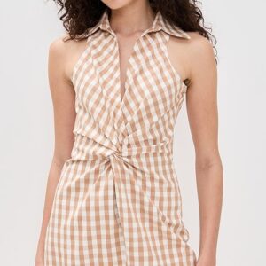 Cinq à Sept Gingham Denim Sleeveless Mckenna Dress