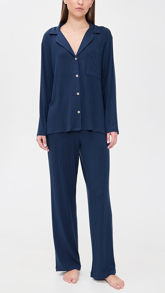 Eberjey Gisele Rib The Long Pajama Set