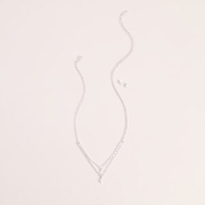 Windsor Glam Detail Cubic Zirconia Necklace And Earrings Set Glam Detail Cubic Zirconia Necklace And Earrings Set