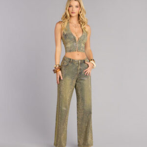 Windsor Glam Moment Rhinestone Denim Straight-Leg Jeans Glam Moment Rhinestone Denim Straight-Leg Jeans