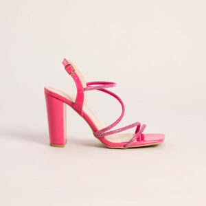 Glam Strut Rhinestone Strappy Block Heels