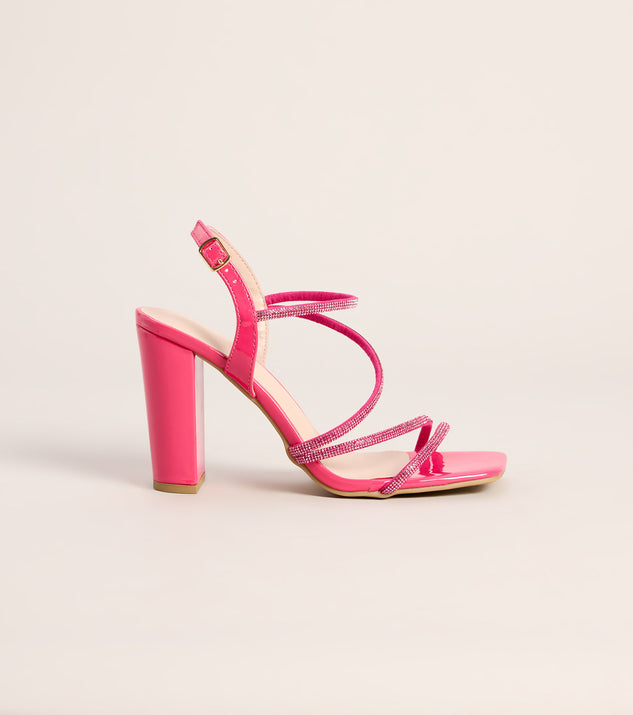 Windsor Glam Strut Rhinestone Strappy Block Heels